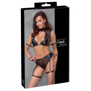 Cottelli BONDAGE Top i gaćice crni L