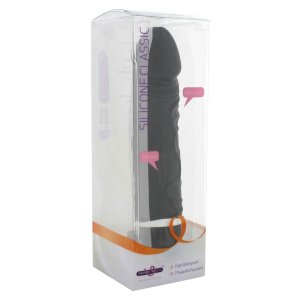 Silikonski klasični vibrator, dužine 19 cm, crne boje