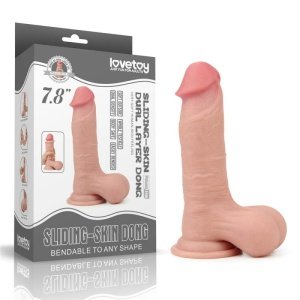 Lovetoy Sliding Skin dildo s cijelim testisima 19,5 cm