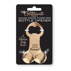 Glitter otvarač za boce - zlatni penis