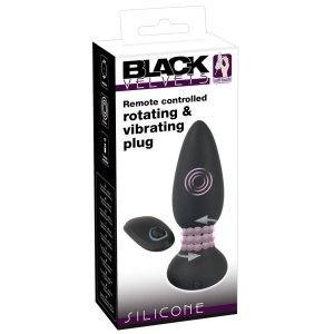Silikonski analni čep s rotacijom 14 cm Black Velvets