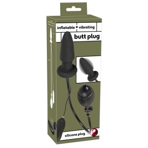 Silikonski analni čep na napuhavanje s vibracijama 12,2 cm