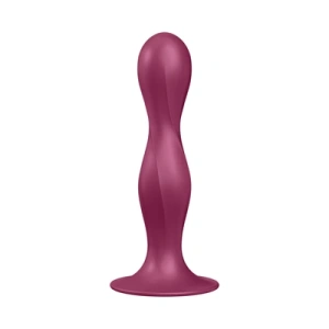 Satisfyer Double Ball-R - utegnuti dildo - crvena