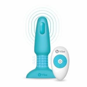 Vibrirajući analni čep B-Vibe - Rimming 2, svijetlo plavi