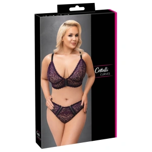 Cottelli CURVES Komplet grudnjaka ljubičasti 3XL